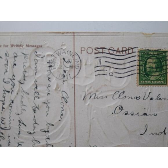 Halloween Postcard Gottschalk Human Faces Fantasy Goblins Fort Wayne IND 1911 - Picture 4 of 5